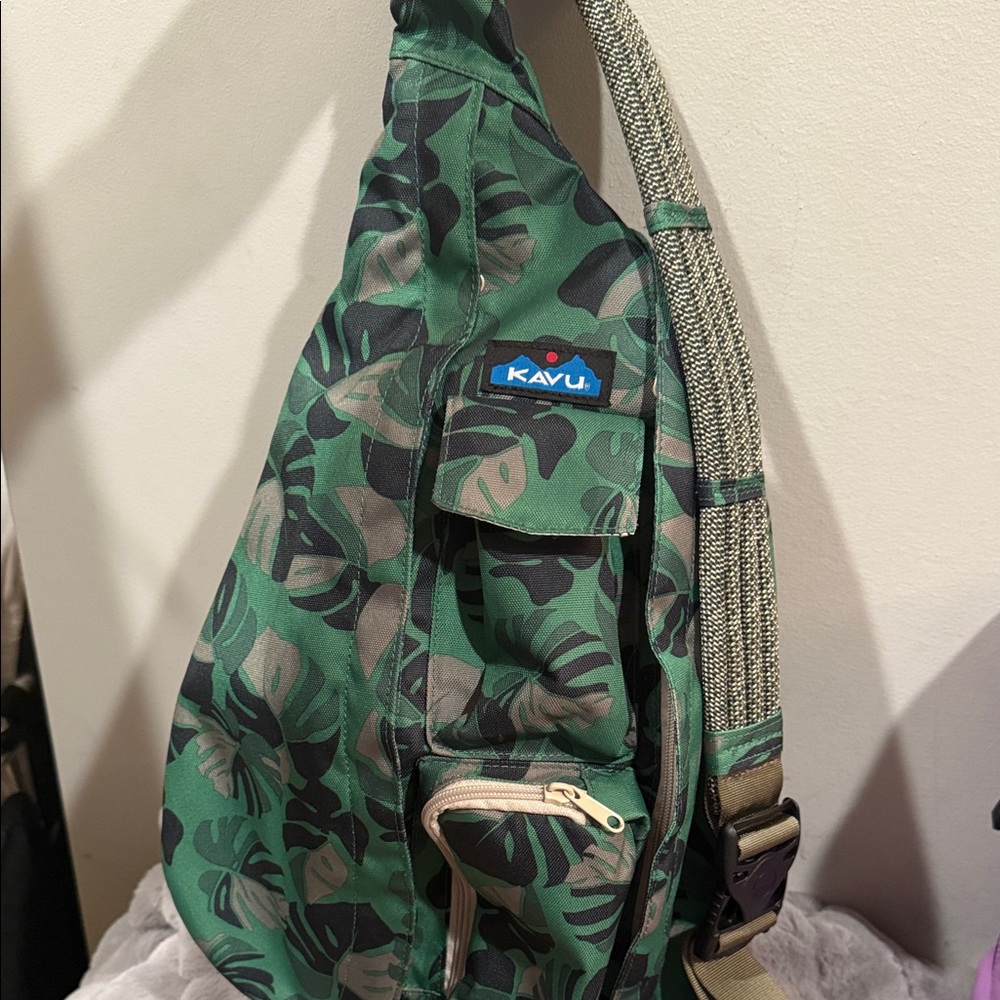 KAVU Jungle Green Leaf Backpack